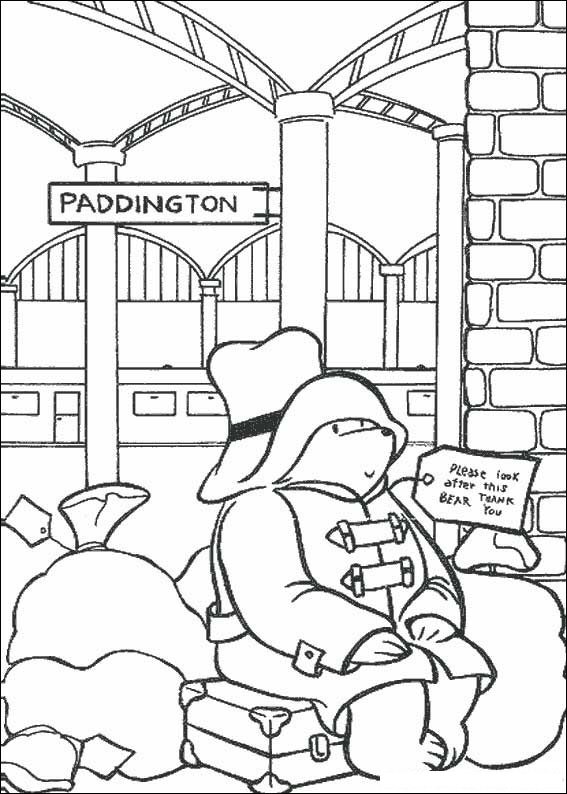 Plansa de colorat cu Ursul Paddington 6 24